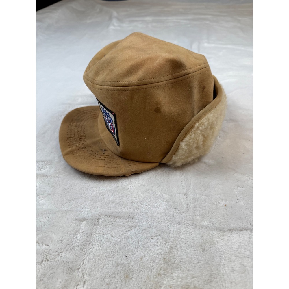 Vintage K-Brand MFA Incorporated Hat Tan Faux Fur Ear Flap Winter Cap‎ USA  XL